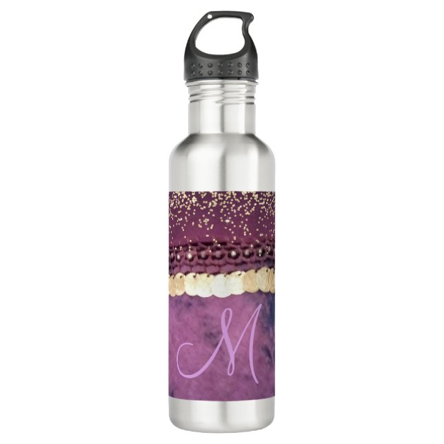 Chic Tie Dye Monogram Gypsy Scarf   Stainless Steel Water Bottle (Front)