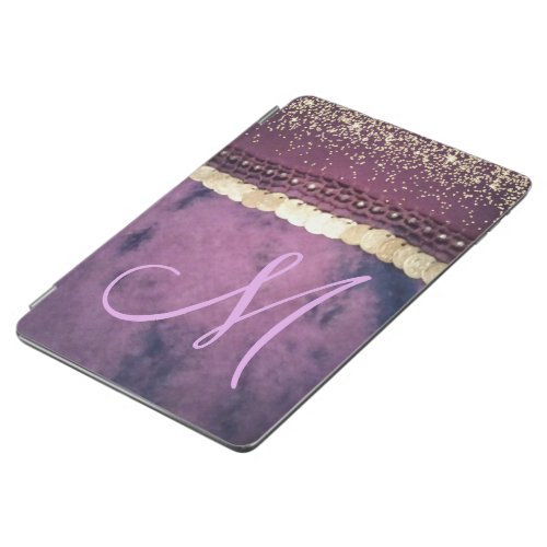 Chic Tie Dye Monogram Lavender Scarf Glitter       iPad Air Cover