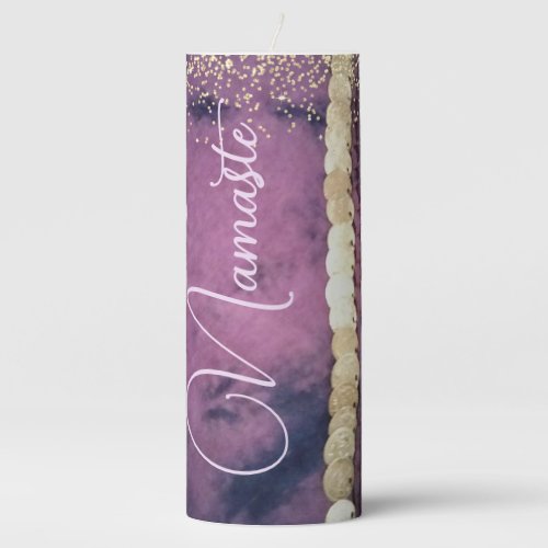 Chic Tie Dye Namaste Gypsy Scarf Pillar Candle