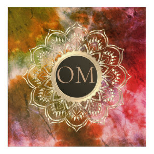 Chic Tie Dye OM Mandala   Acrylic Print