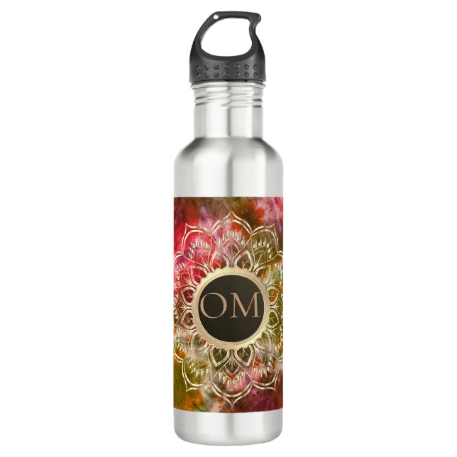 Chic Tie Dye OM Mandala   Stainless Steel Water Bottle (Front)