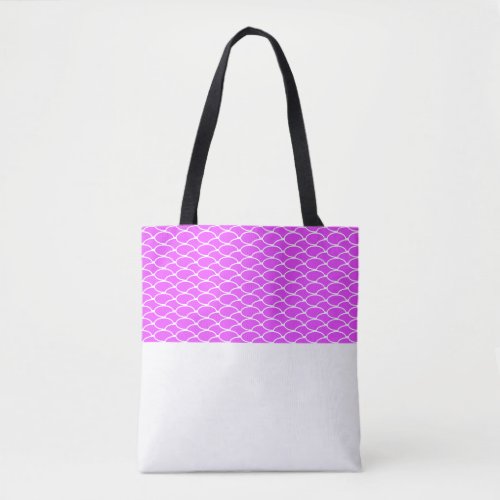 Chic Tiled Pink Waves Top Color Block On White Tote Bag