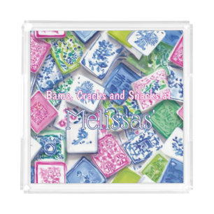 Chic Tiles Bams Cracks Snacks Custom Mahjong Acrylic Tray