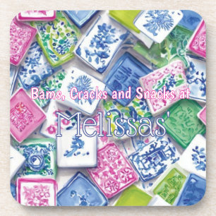 Chic Tiles Bams Cracks Snacks Custom Mahjong Beverage Coaster