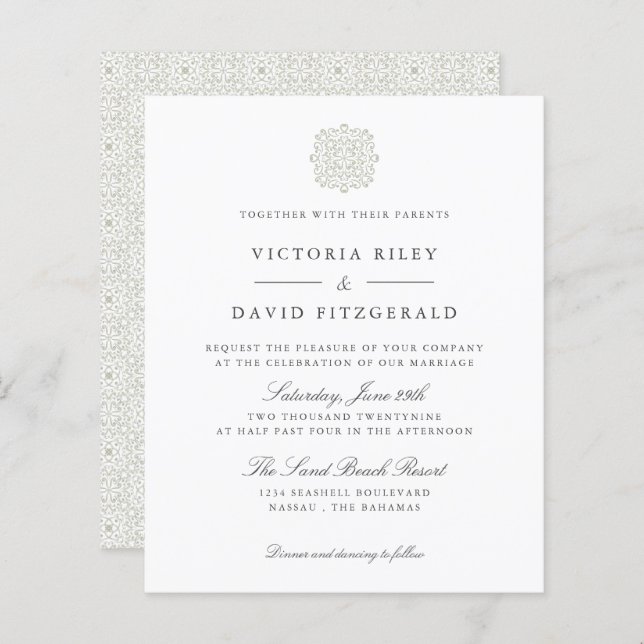Chic Tiles  elegant timeless budget wedding  (Front/Back)