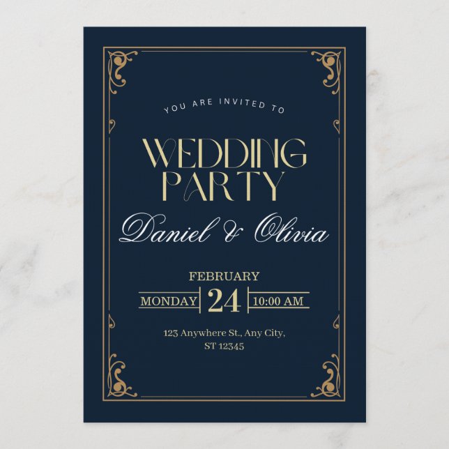 Chic & Timeless Wedding Invitation – Customizable  (Front)