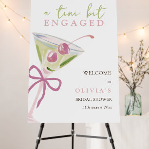Chic Tini Bit Engaged Martini Shower Welcome Foam Board