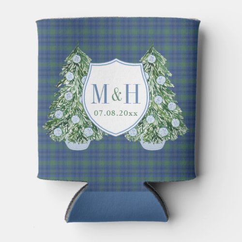 Chic Tipsy And Toasty Flannel Tartan Bridal Shower Can Cooler