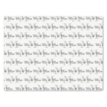 Chic Tissue Paper_"mr & Mrs" Text Over Monogram Tissue Paper by GiftMePlease at Zazzle