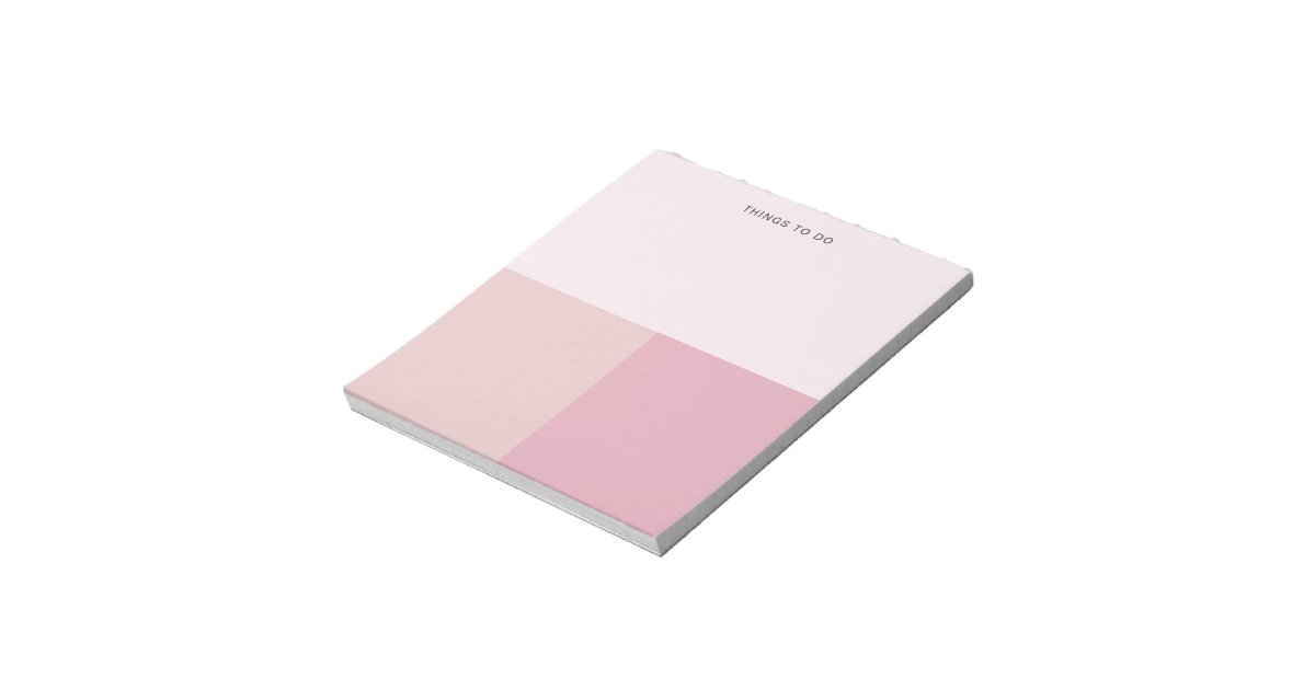 Chic To Do List Making Pink Colorblock Tear Away Notepad | Zazzle