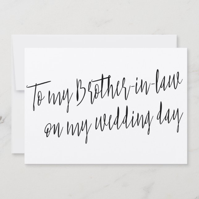 Chic "To my brother-in-law on my wedding day" (Front)