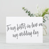 Chic "To my sister-in-law on my wedding day" (Standing Front)