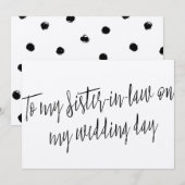 Chic "To my sister-in-law on my wedding day" (Front/Back)