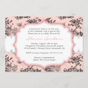 CHIC TOILE Baby Shower Invitation - Pink