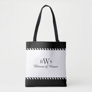 Chic Tote_matron Of Honor Wedding Black & White Tote Bag by GiftMePlease at Zazzle