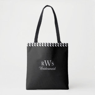 CHIC TOTE_MODERN WEDDING BLACK & WHITE TOTE BAG