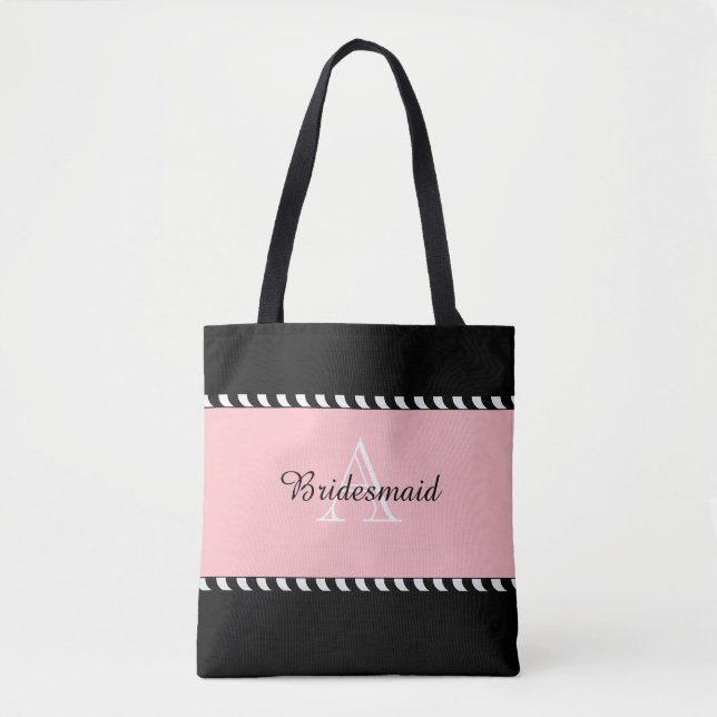 CHIC TOTE_MODERN WEDDING BLUSH/BLACK/WHITE TOTE BAG (Front)