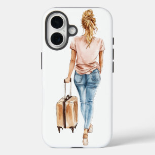 Chic Travel Girl Phone Case