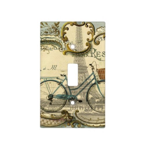 chic traveller vintage bicycles paris eiffel tower light switch cover