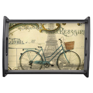 chic traveller vintage bicycles paris eiffel tower serving tray