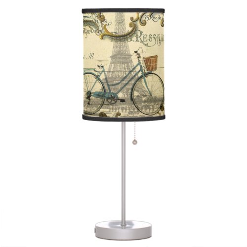 chic traveller vintage bicycles paris eiffel tower table lamp