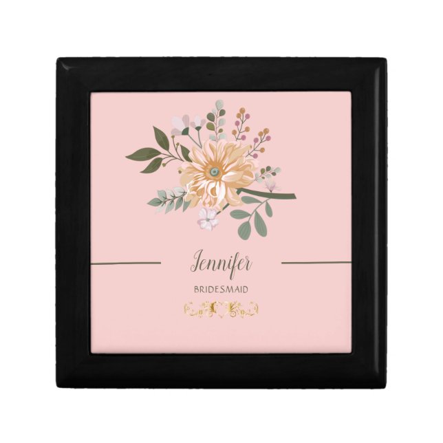 Chic Tree Blossom Monogrammed  Gift Box (Front)