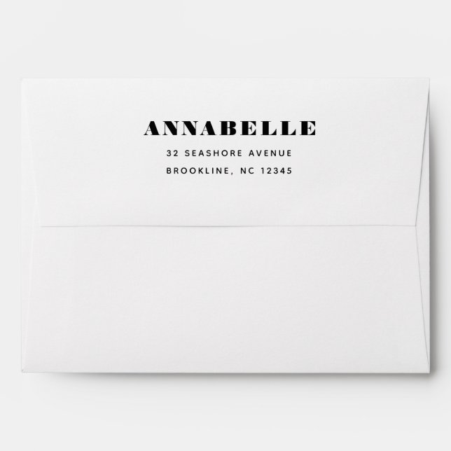 Chic Trendy 5 x 7 Envelopes with Return Address (Back (Top Flap))