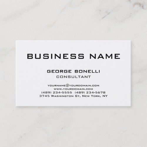 Chic Trendy Black  White Classical Business Card