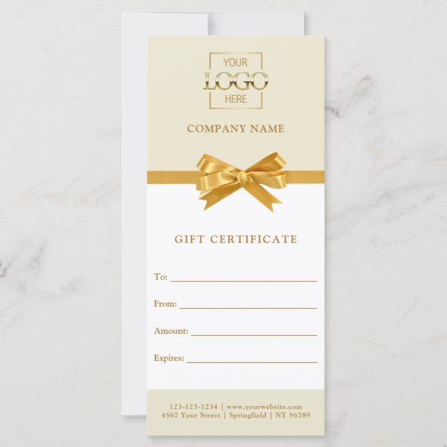 Chic Trendy Business Personalized Gift Certificate (Front)