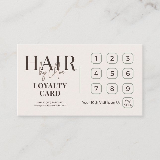 Chic Trendy Espresso Matcha QR Loyalty Card (Front)