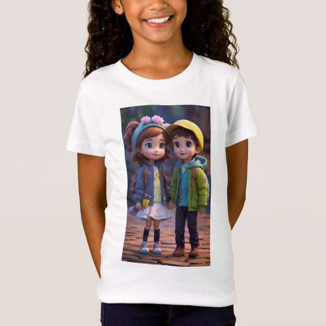 "Chic & Trendy Girls' T-Shirt – Stylish Casual Wea (Front)