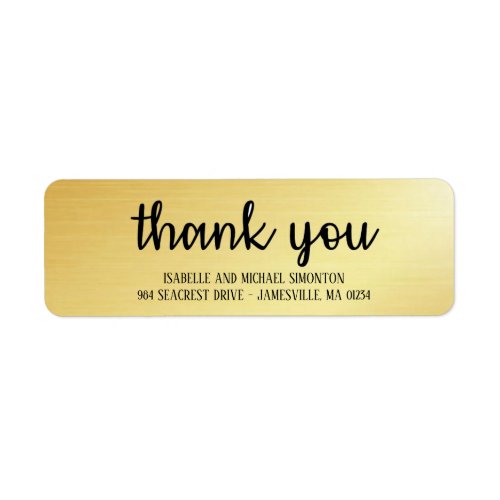 ChicTrendy Gold Thank You Return Address Labels