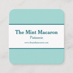 Chic & Trendy Macaron Mint Blue Modern Minimal Square Business Card