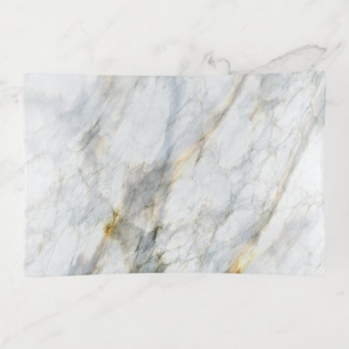 Chic Trendy Marble Stone Texture Pattern Trinket Tray