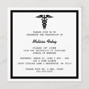 Chic Trendy Medical School Graduation Announcement