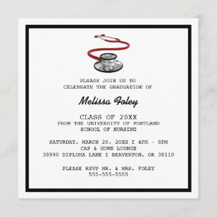 Chic Trendy Medical School Graduation Announcement