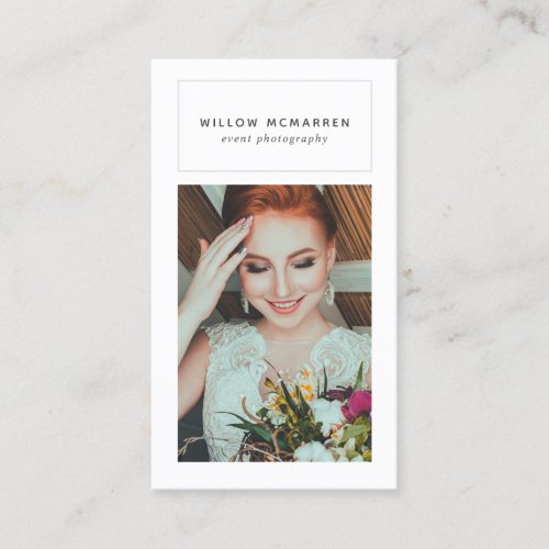 Chic Trendy Modern Minimalist Photographer Business Card