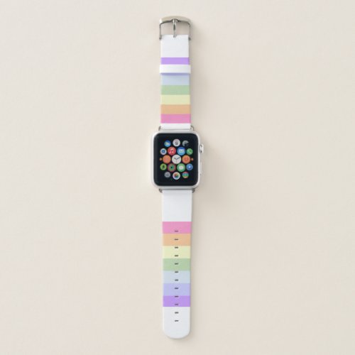 Chic Trendy Pastel Rainbow Stripes Apple Watch Band