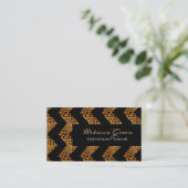 chic trendy pattern Safari fashion leopard print Business Card (Standing Front)