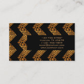 chic trendy pattern Safari fashion leopard print Business Card (Back)