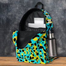 Chic Trendy Turquoise Leopard Pattern And Name