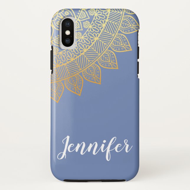 Chic Tribal Pattern 2 / Blue Case-Mate iPhone Case (Back)