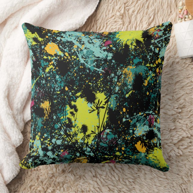 Chic Tropical Abstract Throw Pillow (Blanket)