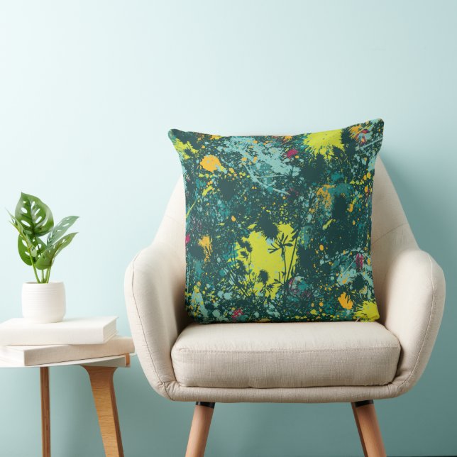 Chic Tropical Abstract Throw Pillow (Chair)
