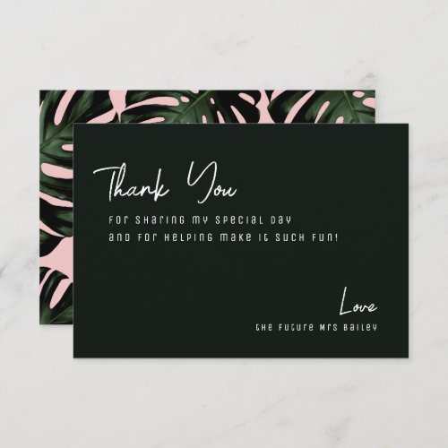 Chic Tropical Beach Bridal Shower Thank You Card