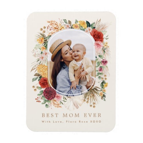Chic Tropical Boho Floral Mothers Day Gift Magnet