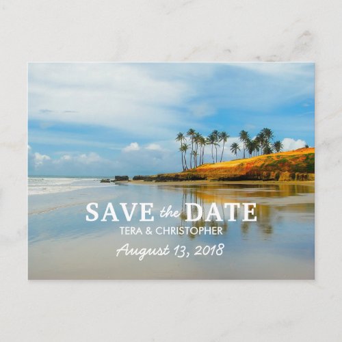 Chic Tropical Destination Beach Save The Date Announcement Postcard