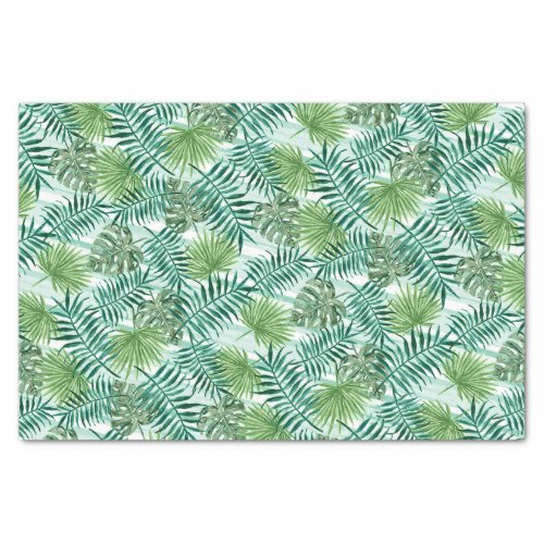 Chic Tropical Green Palm Tree Leaves Foliage Art Tissue Paper