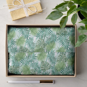 Chic Tropical Green Palm Tree Leaves Foliage Art Tissue Paper