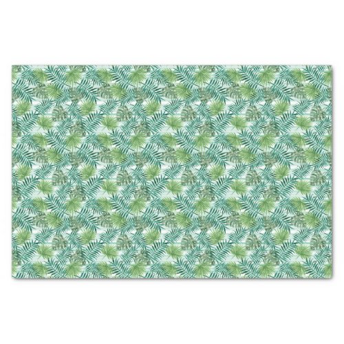 Chic Tropical Green Palm Tree Leaves Foliage Art Tissue Paper